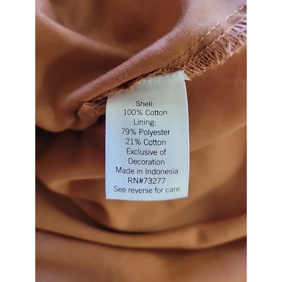 LC Lauren Conrad Rust Floral Eyelet Crochet Trim Maxi Dress Women's Large Lined - Picture 12 of 12